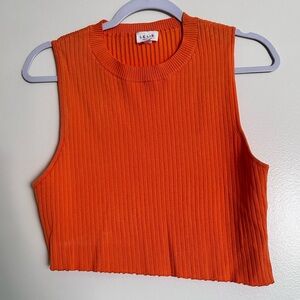 Lelis | Orange Asymmetrical Crop Top  Women’s Size L